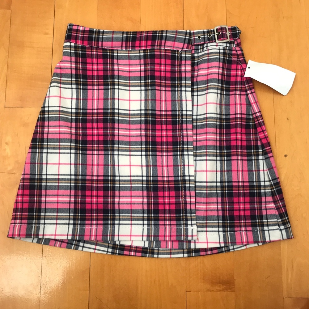 Brandy Melville Pink Plaid Emerson Skirt NWT